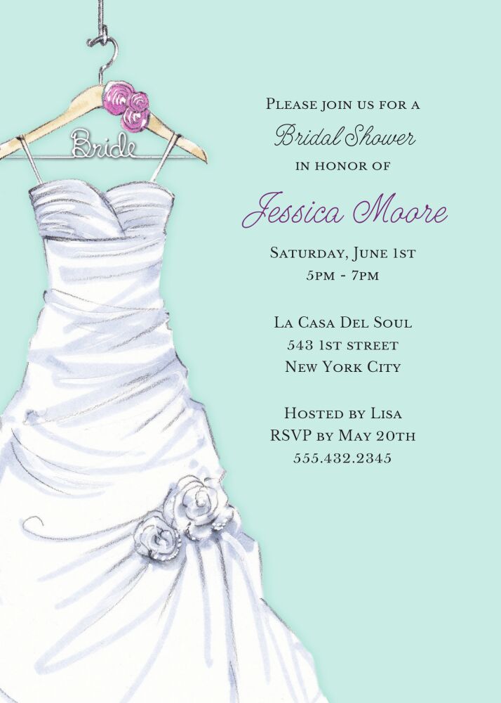 Lovely Wedding Dress Invitation