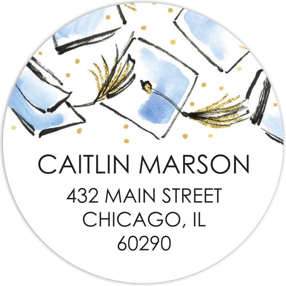 Hats Off Round Address Label