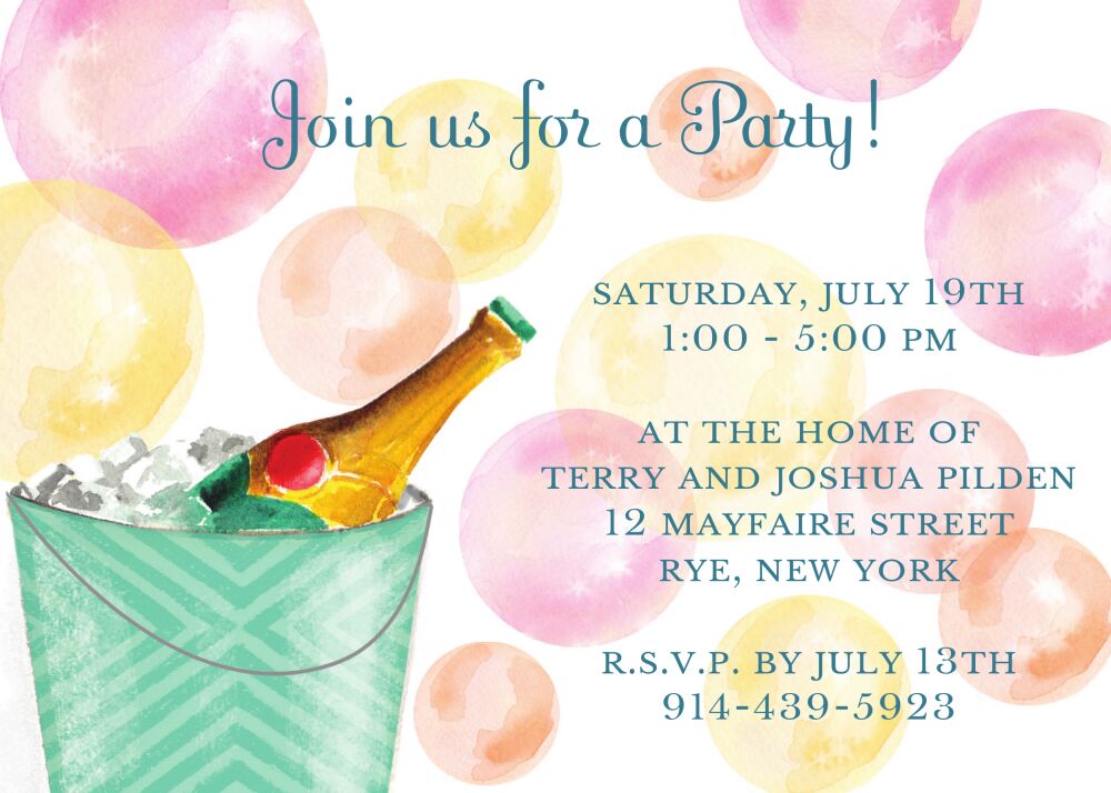 Champagne Bubbles Invitation