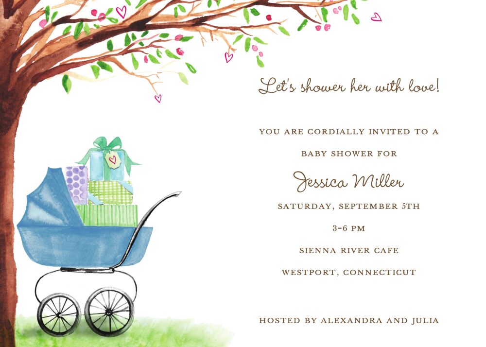 Beautiful Bassinet (Blue) Invitation