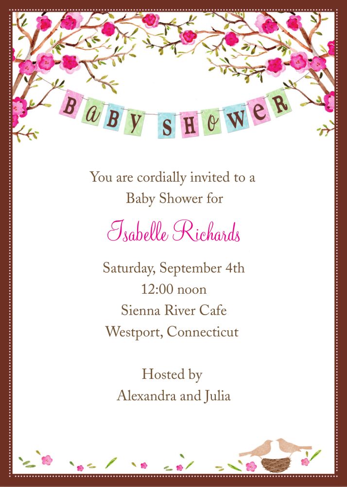Baby Bird Invitation