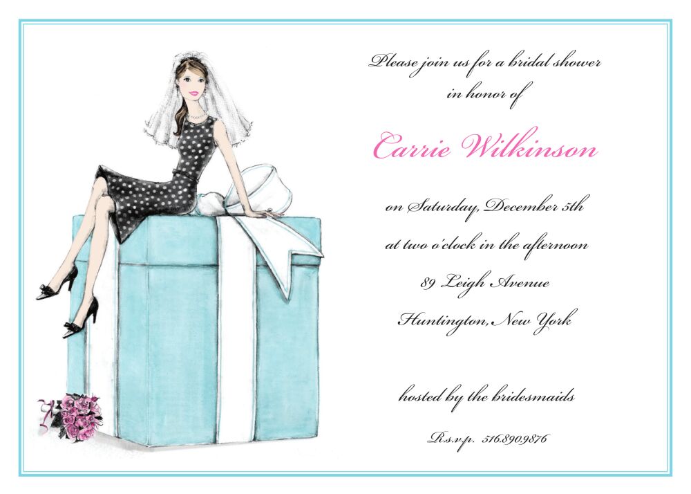 Bride On Box (Brunette) Invitation