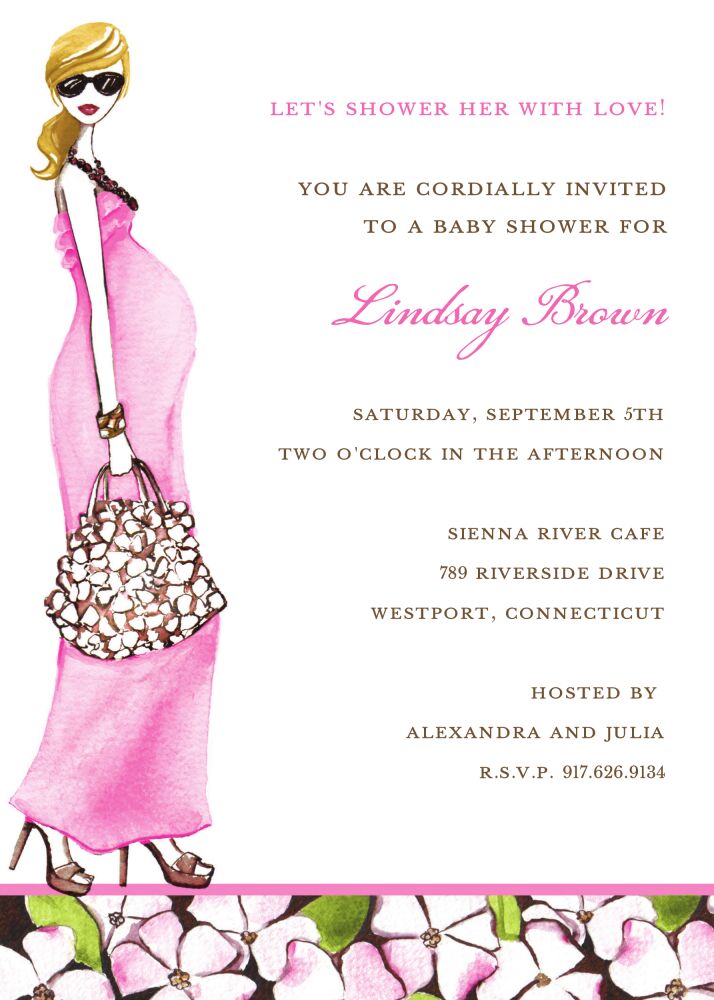 Fashionable Mom (Pink/Blonde) Invitation