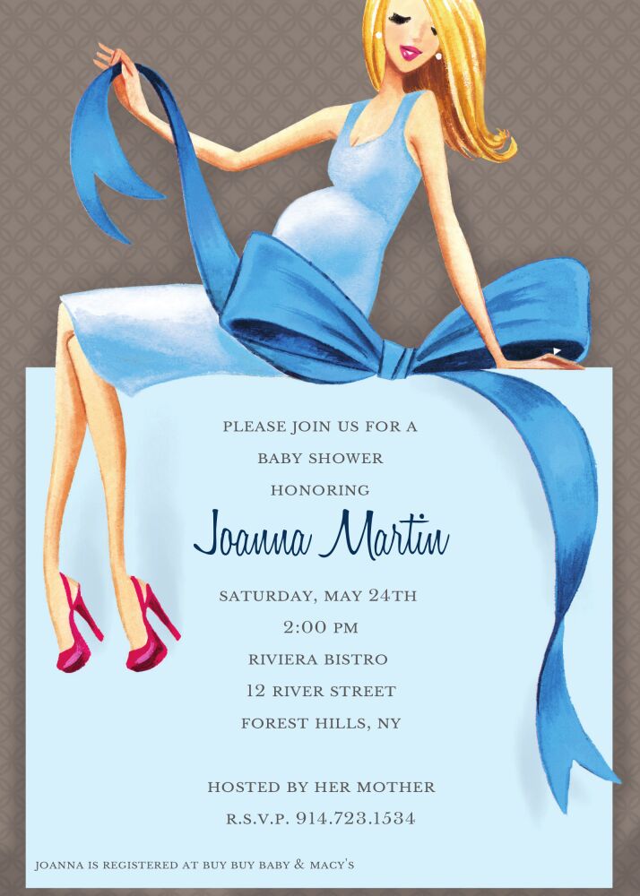 Expecting A Big Gift (Blue/Blonde) Invitation