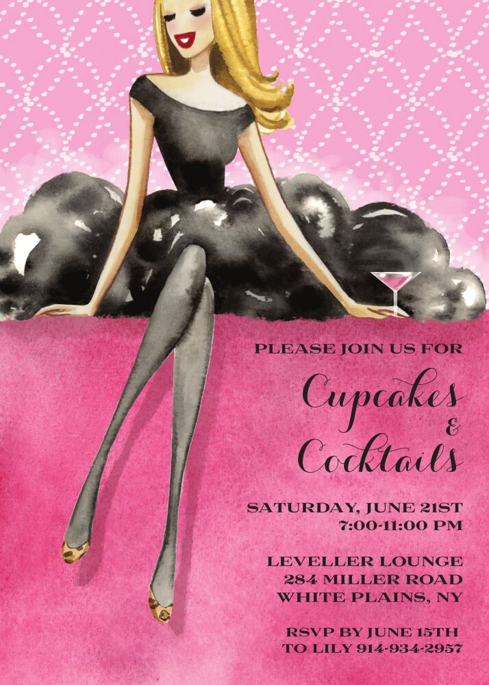 Lovely Black Dress Blonde Invitation