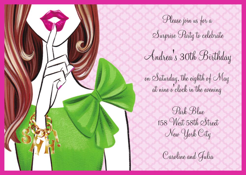 Stylish Surprise (Brunette) Invitation