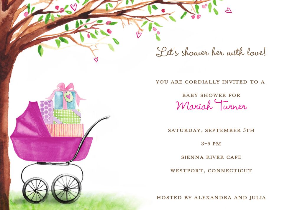 Beautiful Bassinet (Pink) Invitation