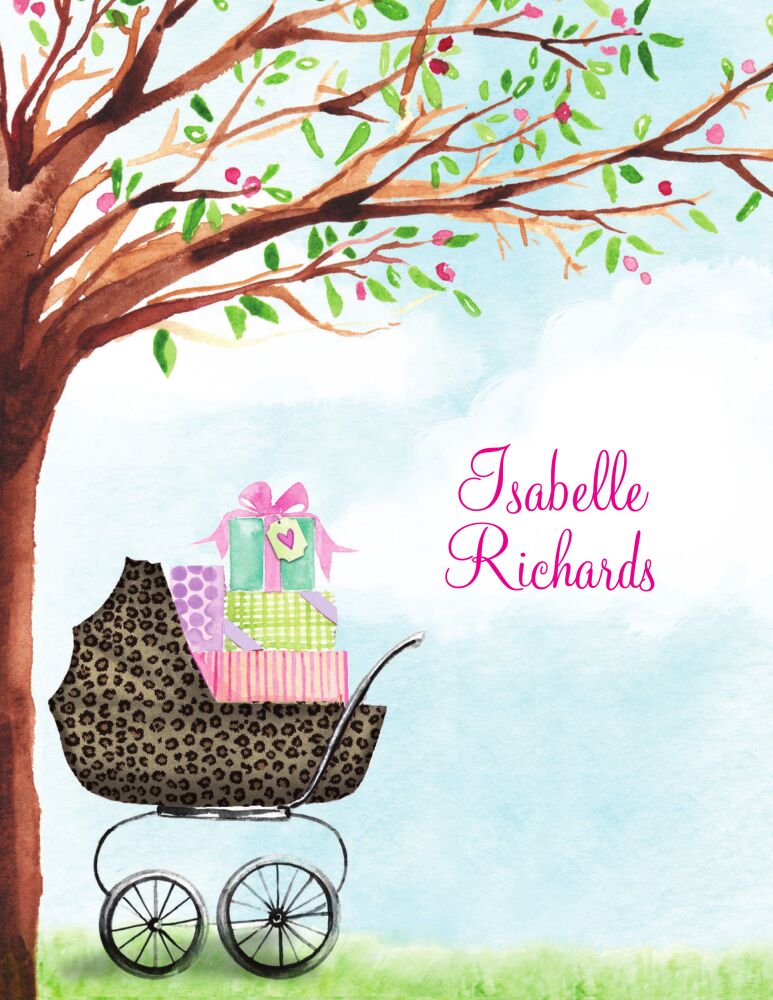 Leopard Print Carriage Folded Note