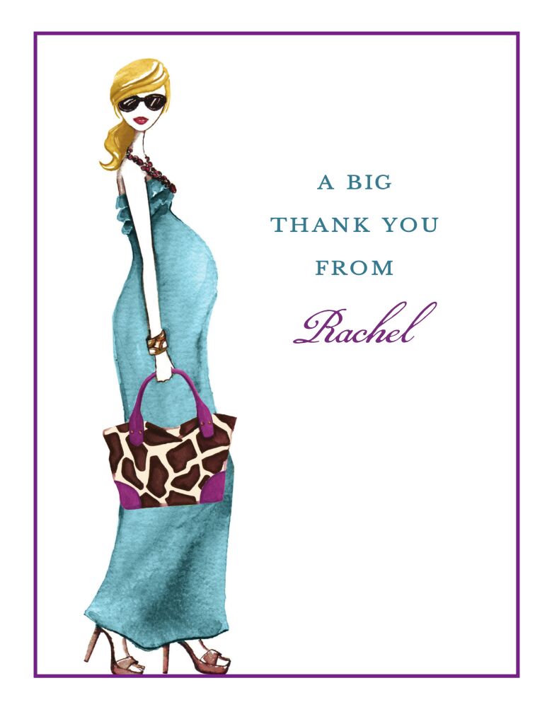 Fashionable Mom (Blue/Blonde) Folded Note
