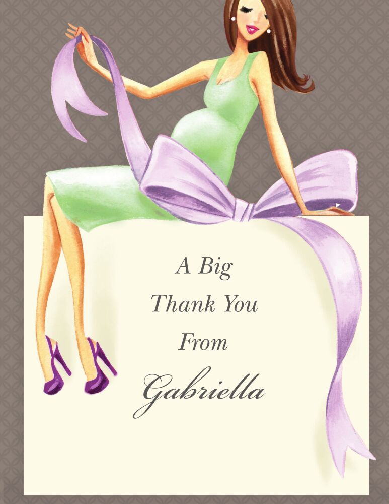 Expecting A Big Gift (Green/Brunette) Folded Note