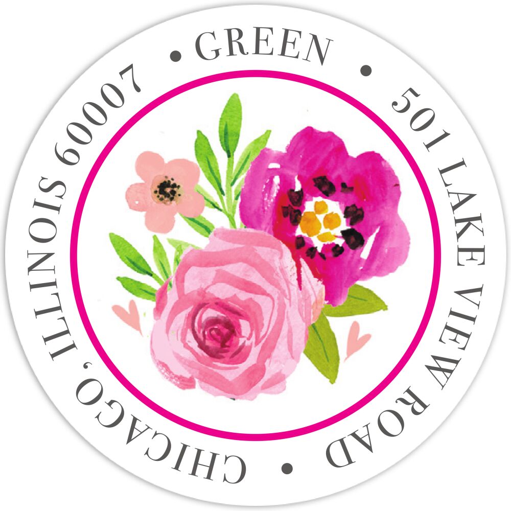 Watercolor Bridal Shower Return Address Sticker