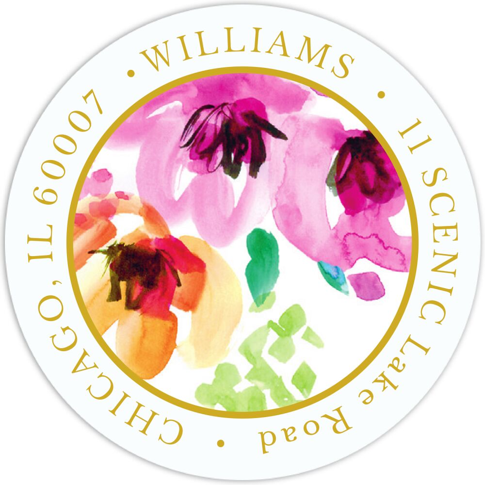 Painterly Blossoms Return Address Sticker