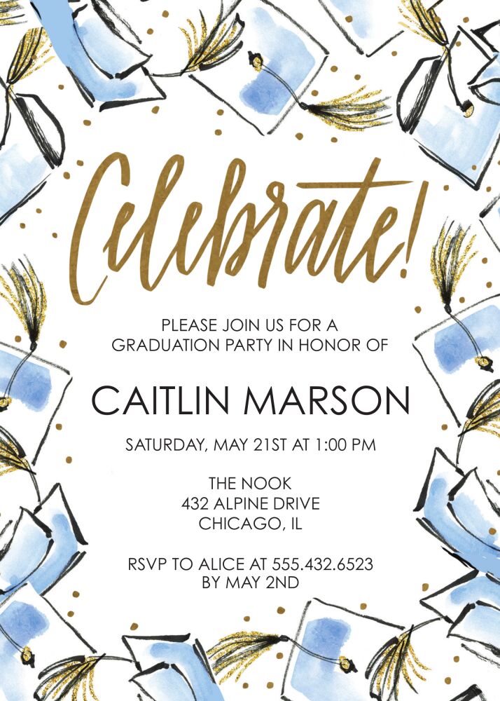 Hats Off Foil Invitation
