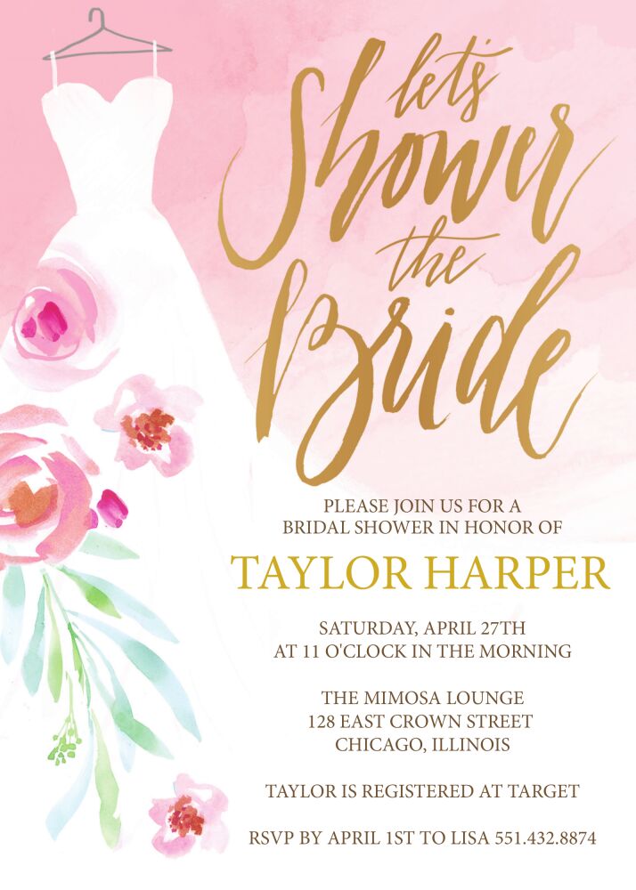 Watercolor Dress Bridal Shower