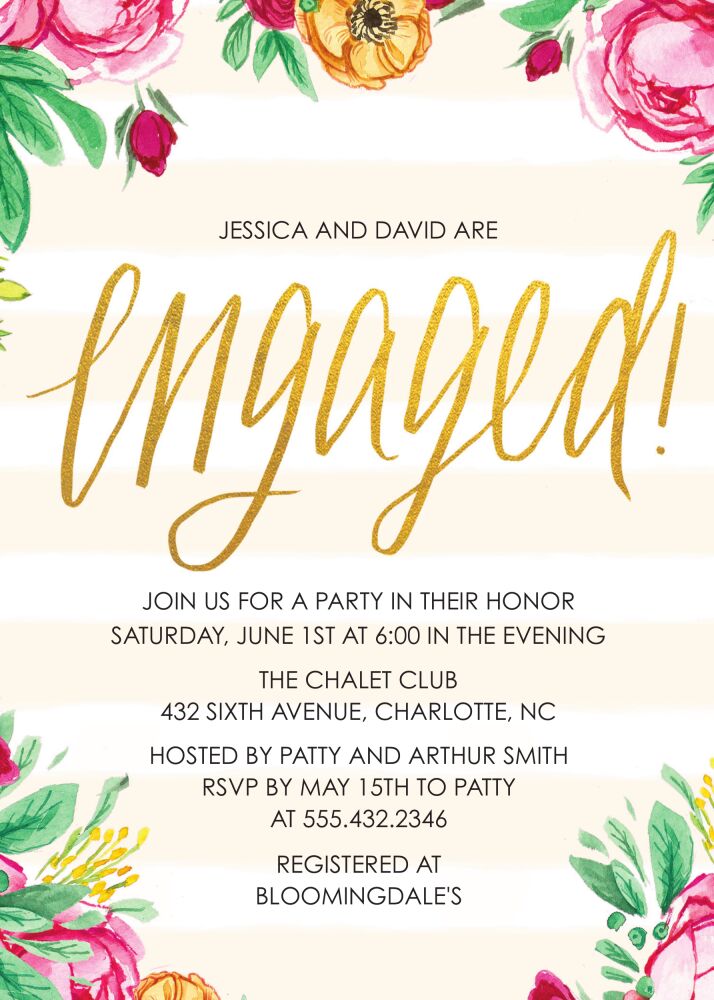 Engagement Stripes Invitation