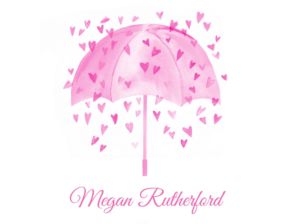 Heart Shower -Pink Folded Note
