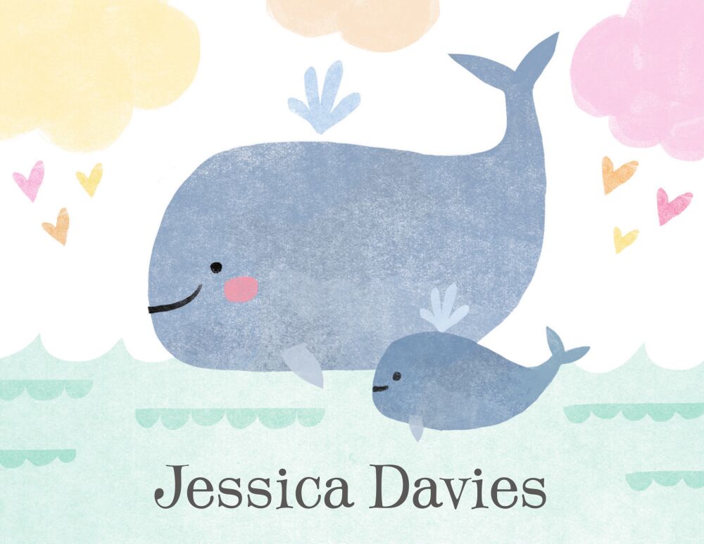 Baby Whale Folded Note