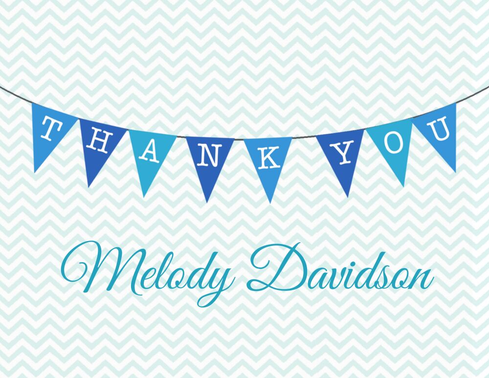 Chevron Banner Boy Folded Note