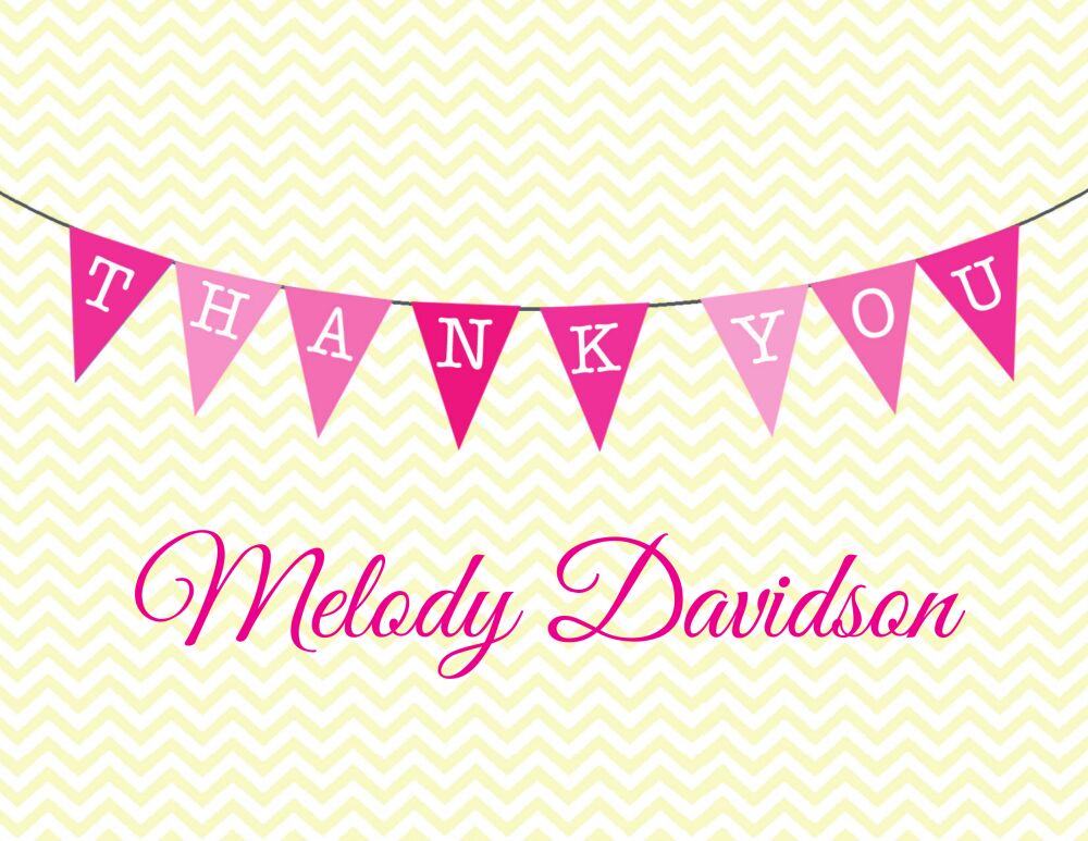 Chevron Banner Girl Folded Note