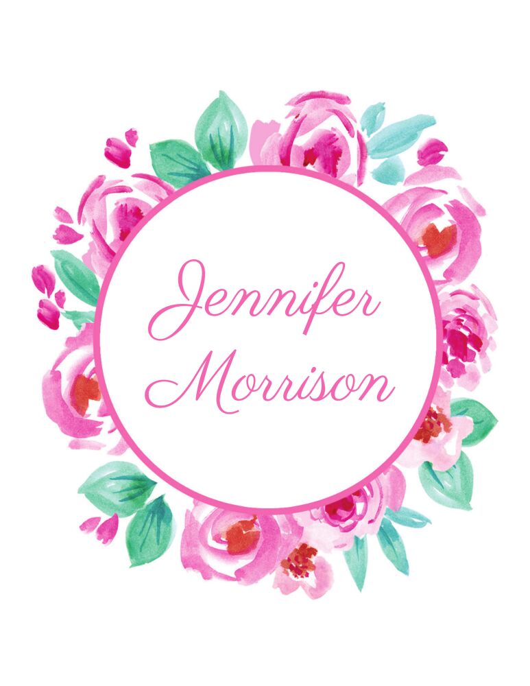 Floral Wreath -Pink Folded Note