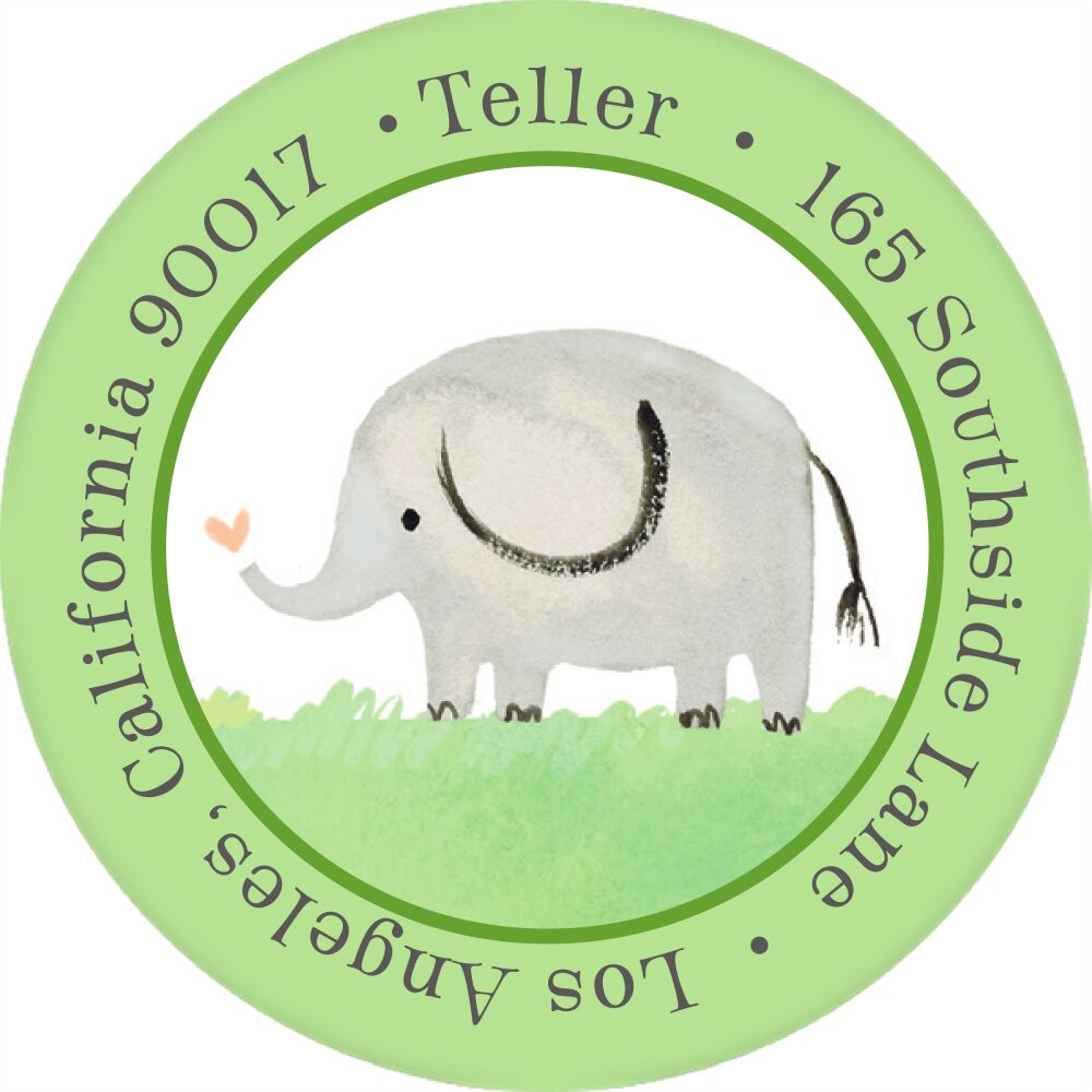 Safari Nursery Round Address Label