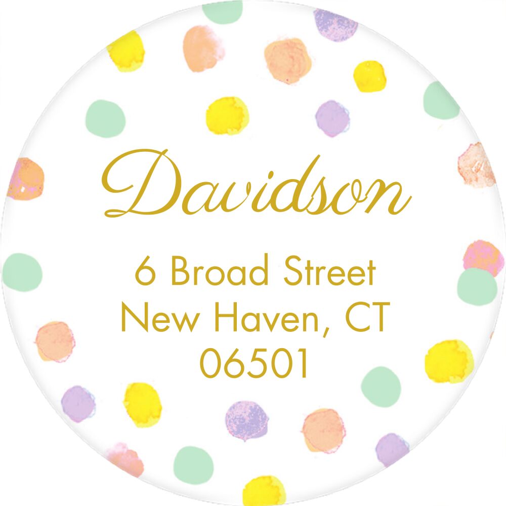 Confetti Fun Round Address Label