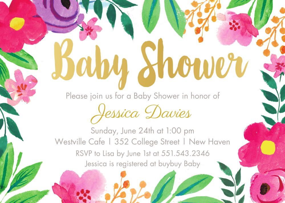 Fun Floral Invitation