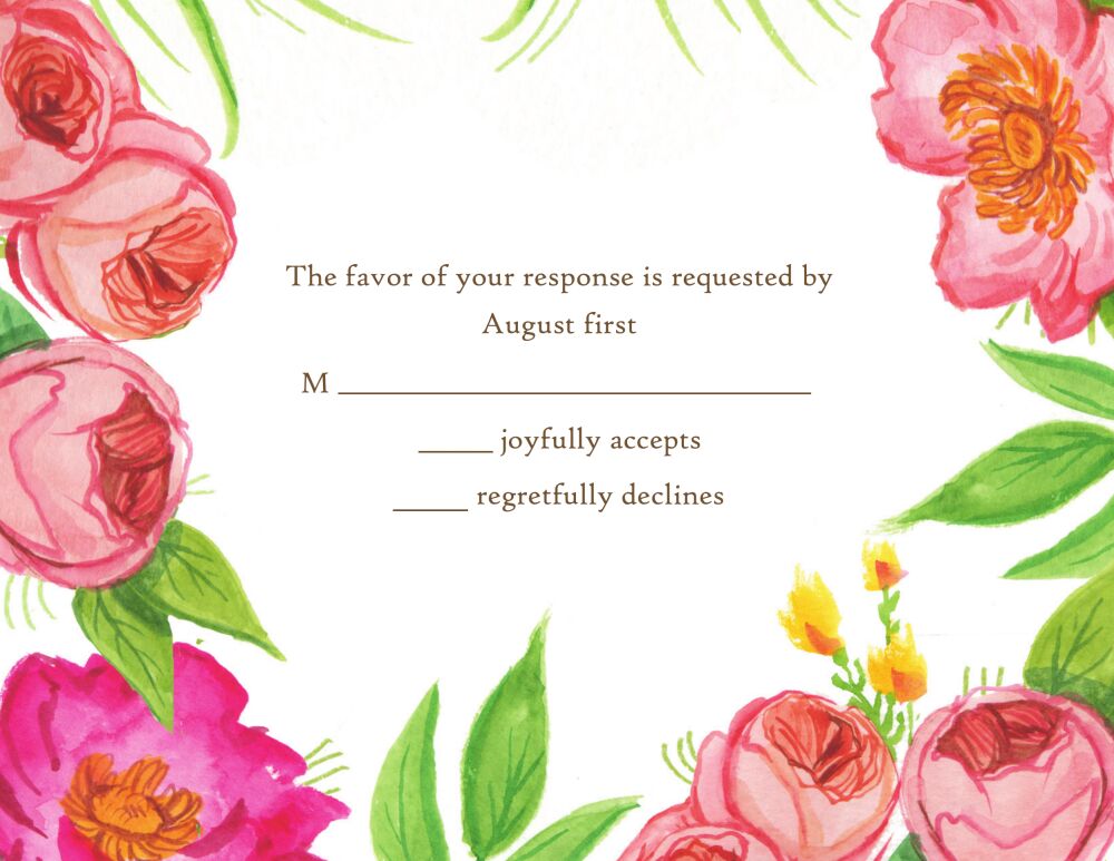 English Rose Garden Reply Card