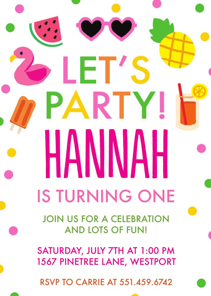 Tropical Birthday Invitation
