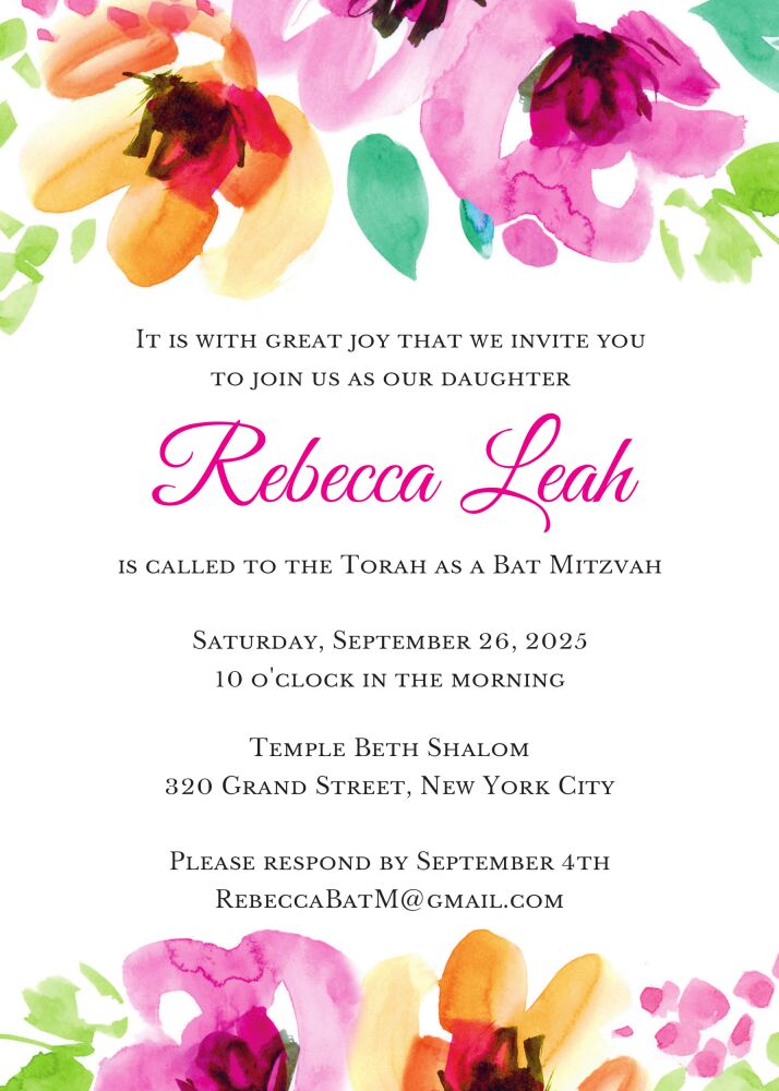 Floral Top Invitation