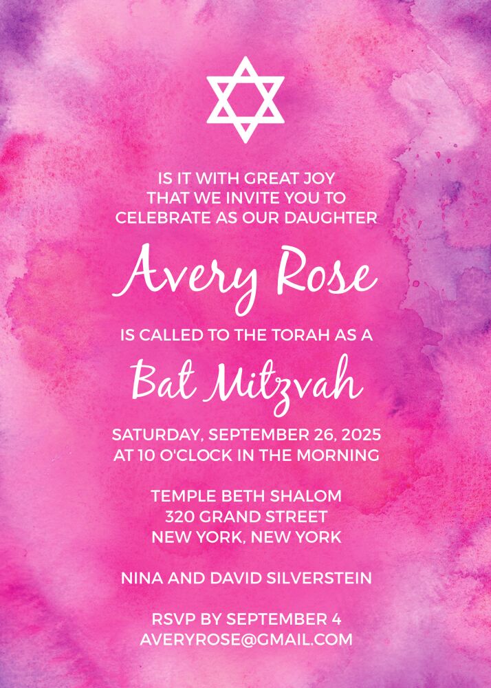Pink Watercolor Invitation