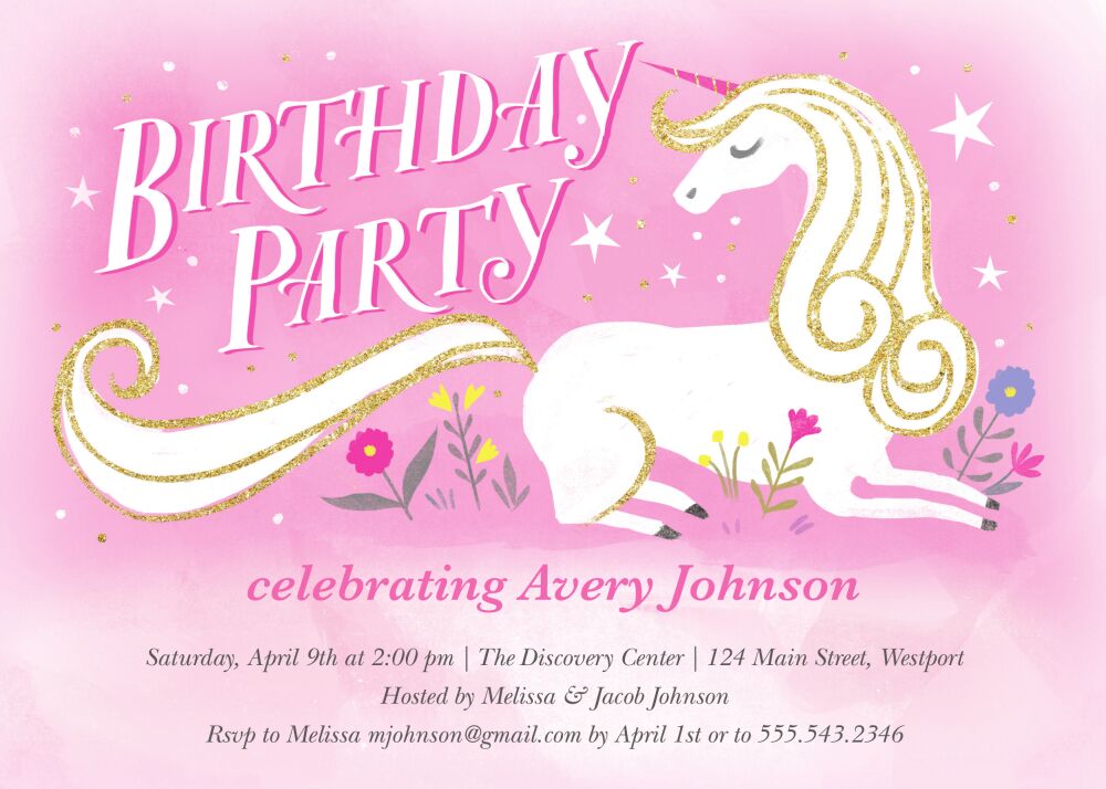 Unicorn Dreams Invitation