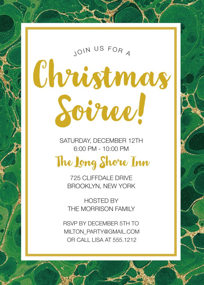 Holiday Marble Invitation