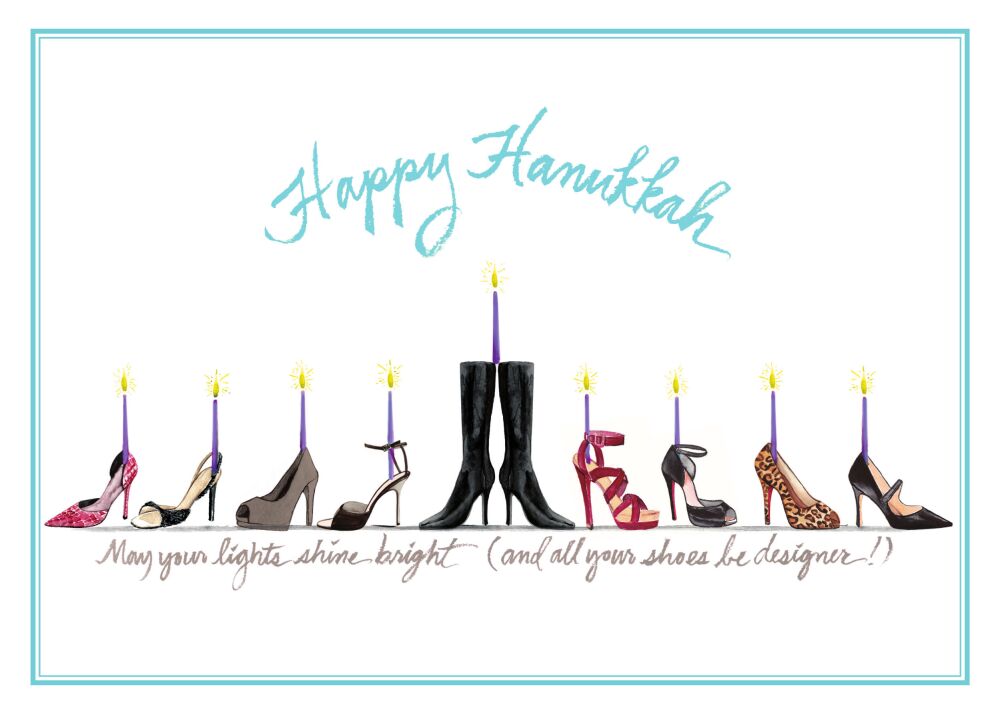 Hanukkah Heels Folded Greeting Card