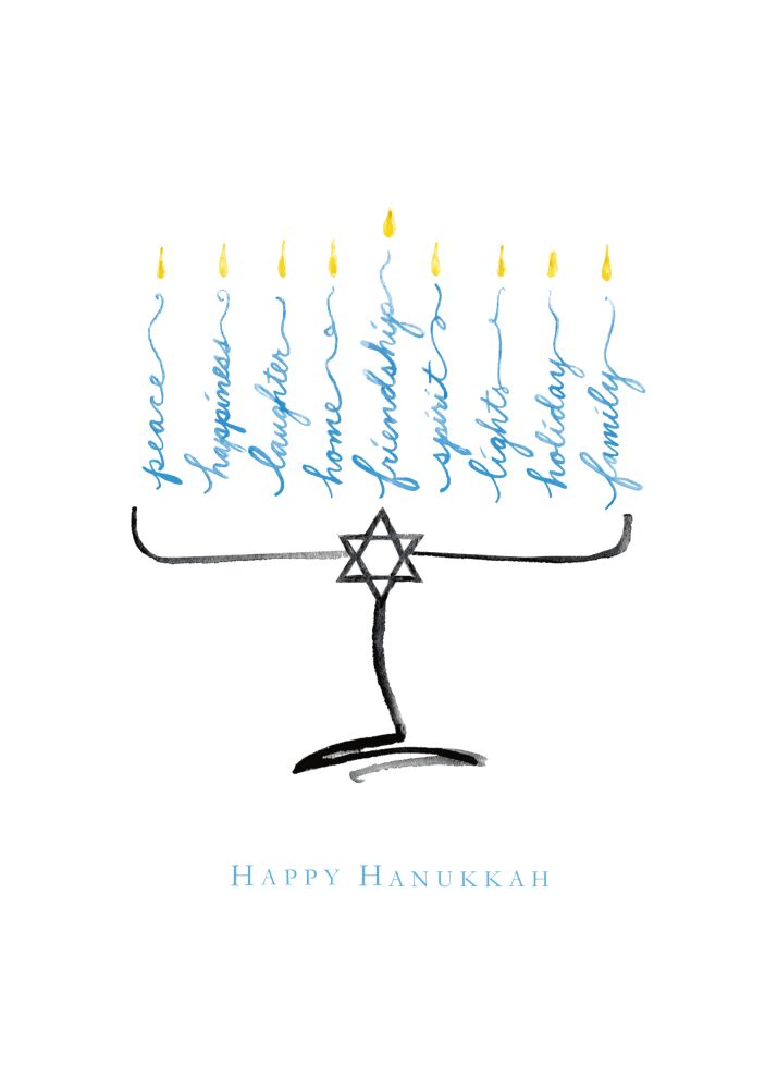 Hanukkah Candles Folded Greeting Card