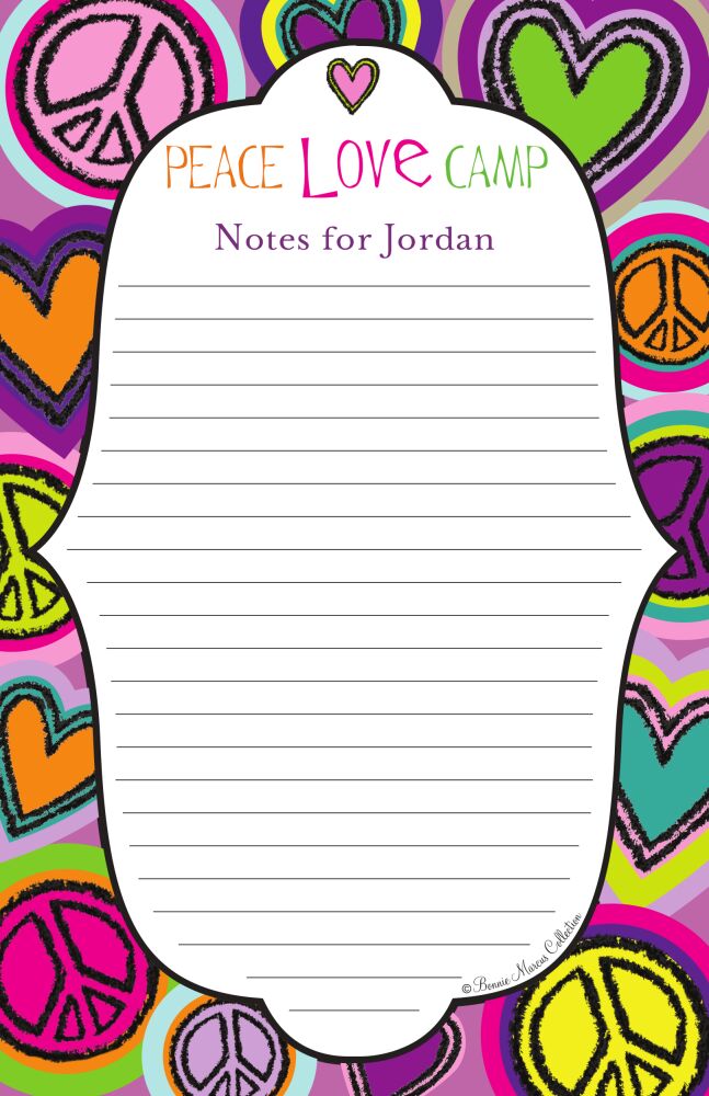 Peace Love Camp Notepad