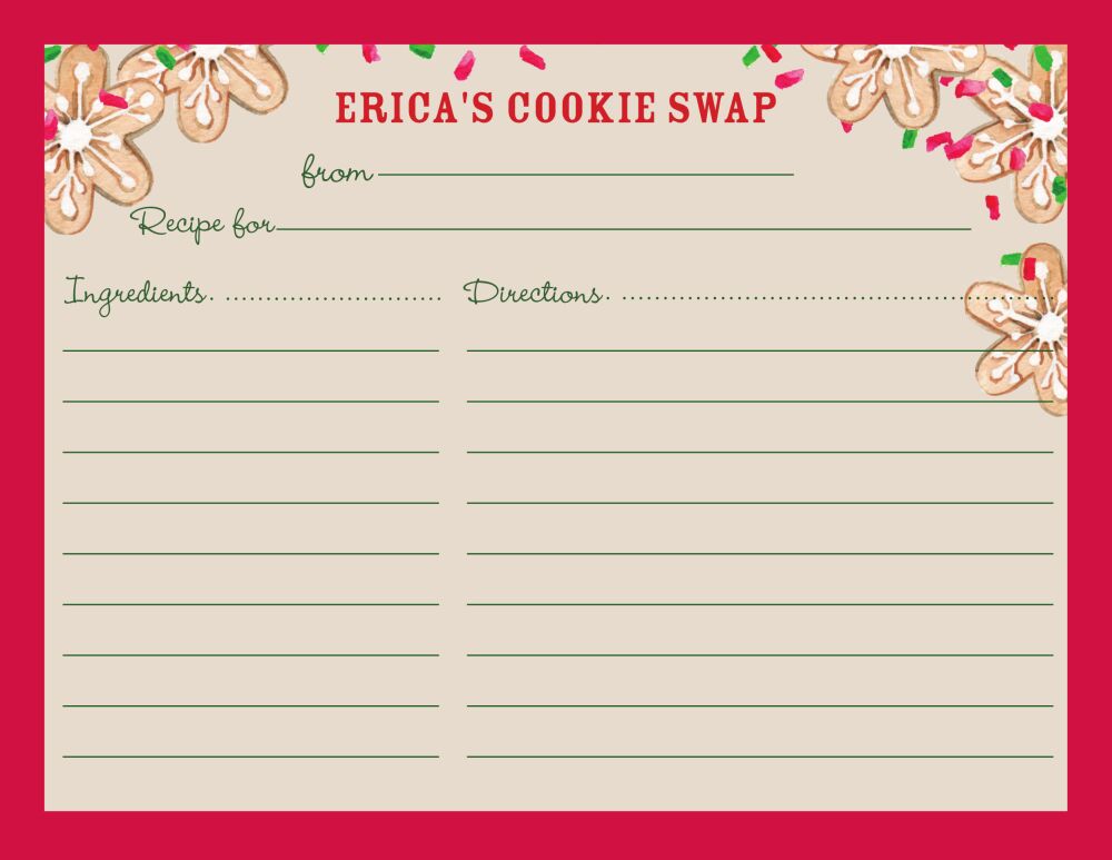 Cookie Swap! Recipe Card