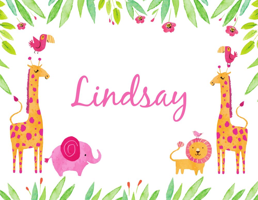 Baby Safari (Pink) Folded Note