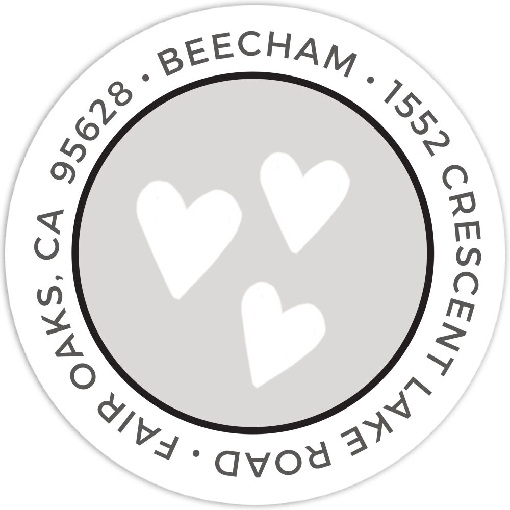 Whimsical Hearts Return Address Label