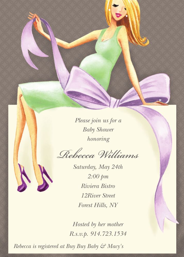 Expecting A Big Gift (Green/Blonde) Invitation