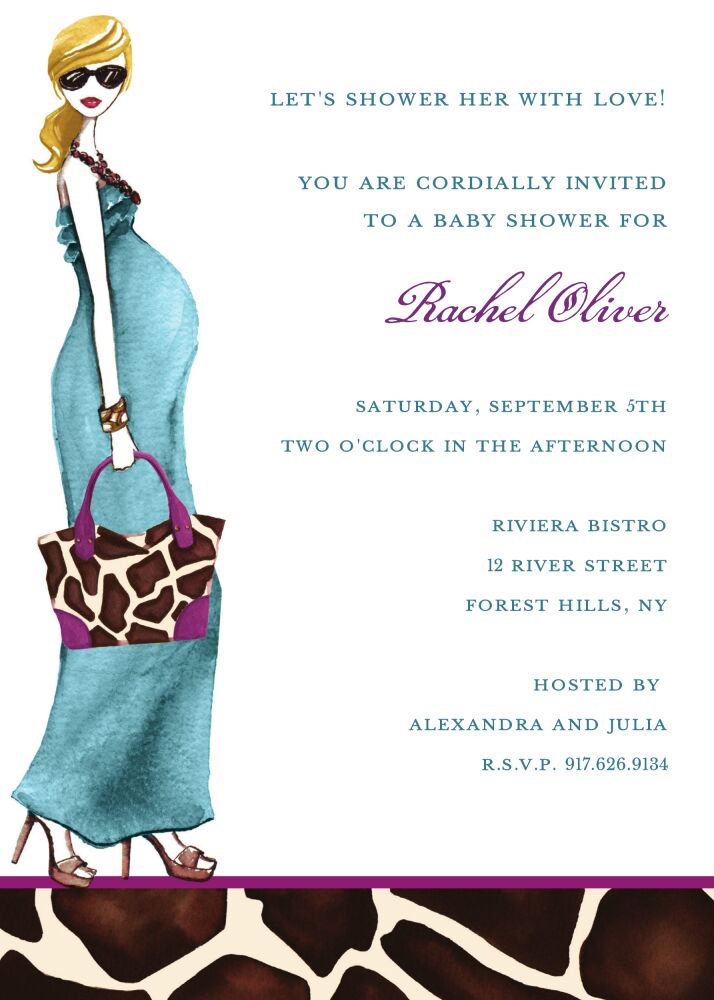 Fashionable Mom (Blue/Blonde) Invitation