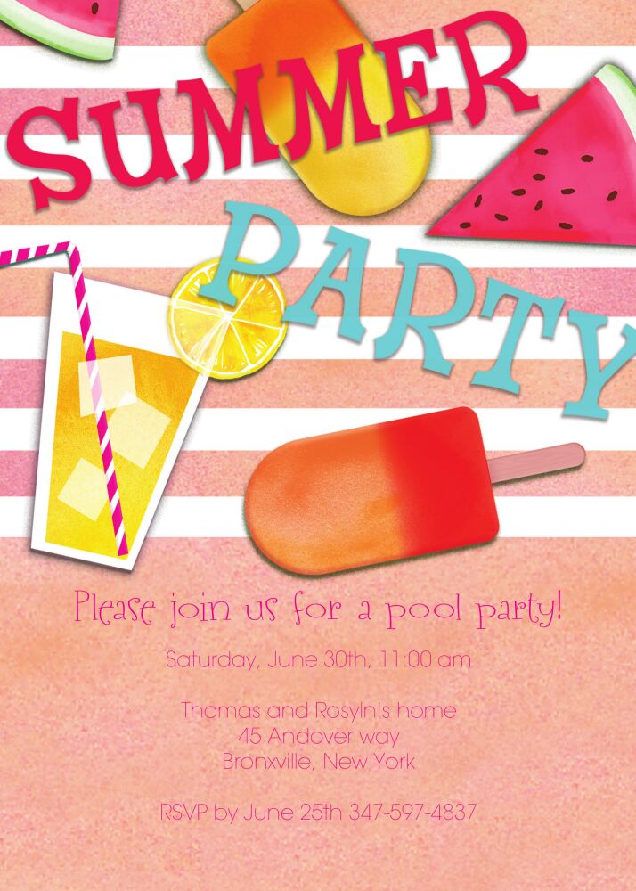 Summer Essentials Orange Invitation