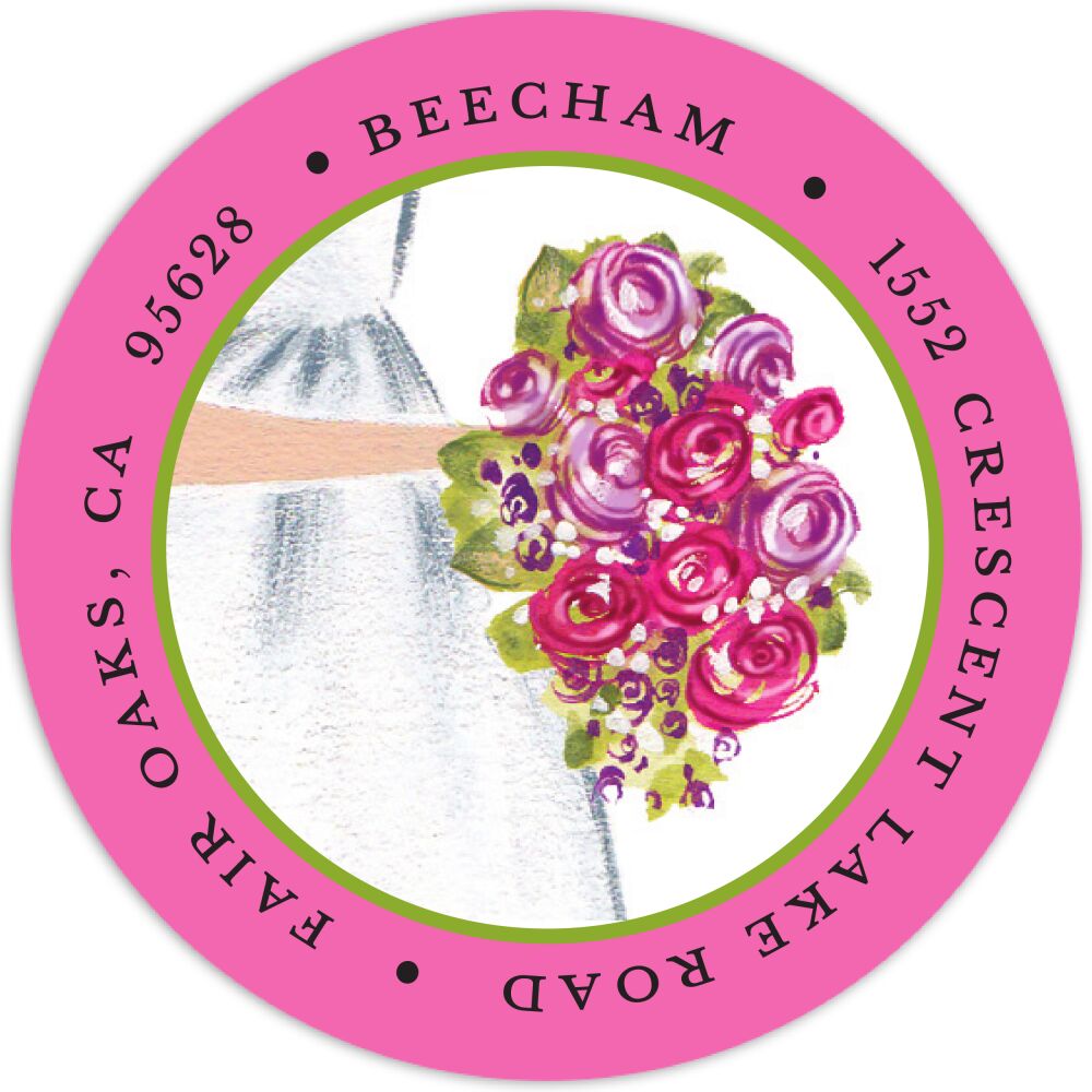Sassy Bride Round Address Label