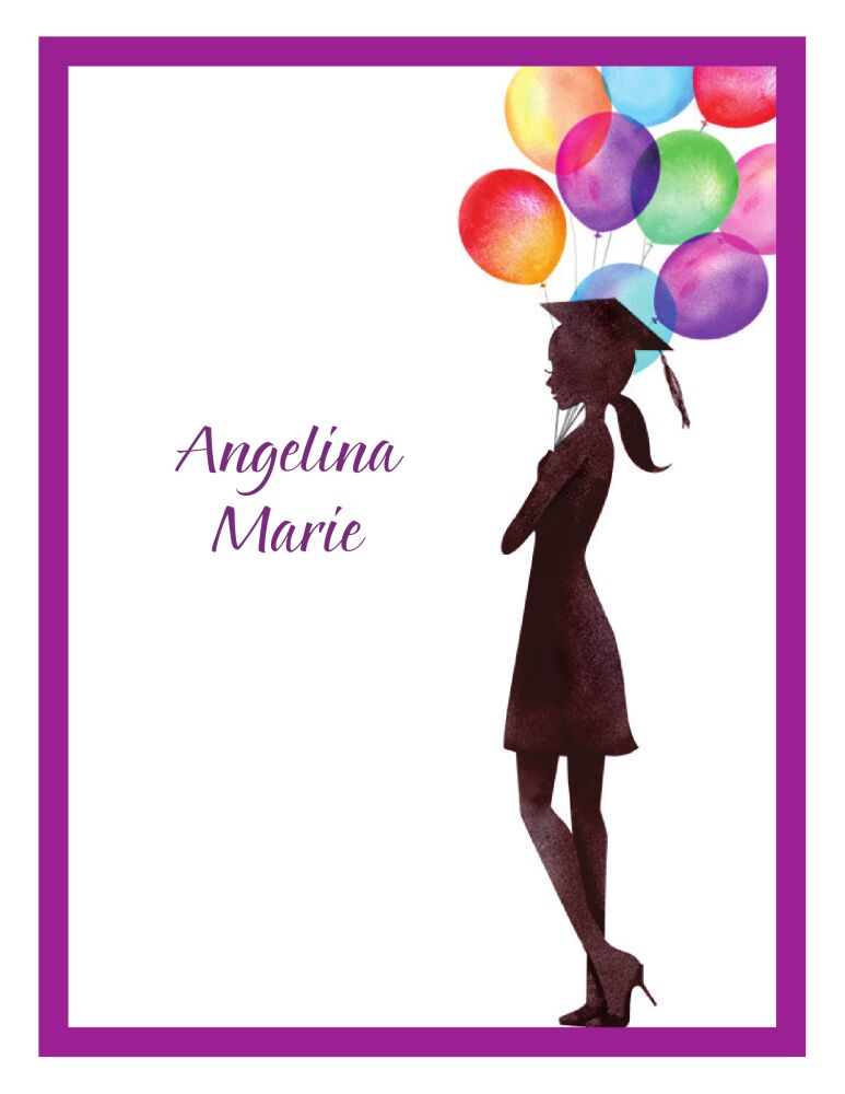 Beautiful Balloons Grad Folded Note