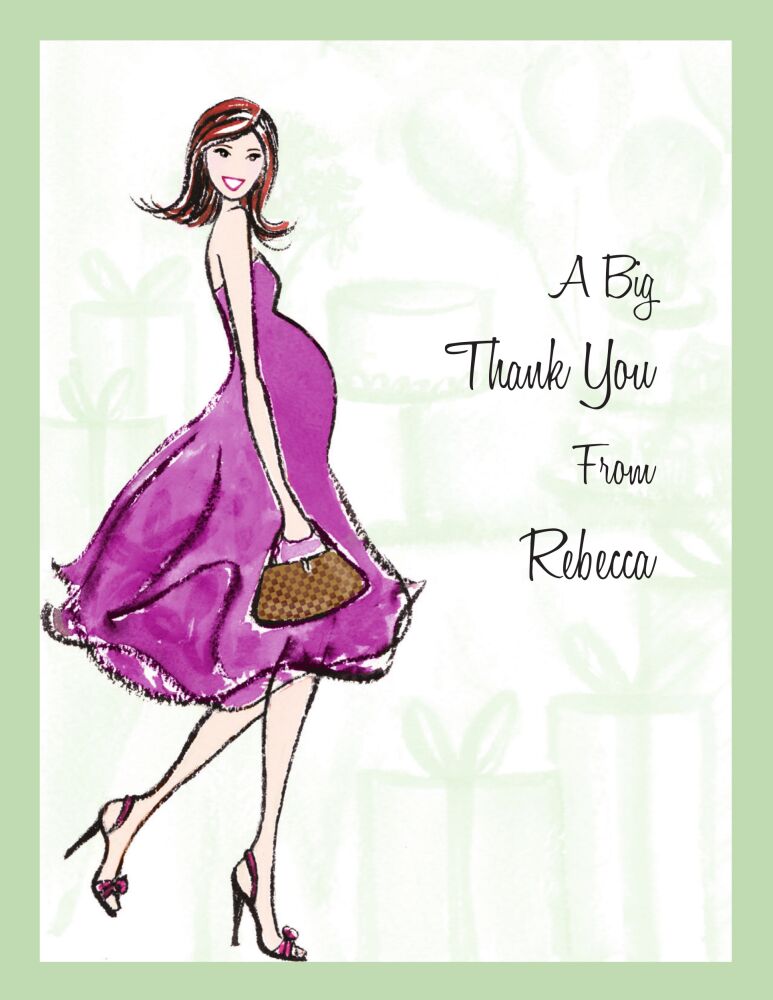 Baby Shower Soiree Folded Note
