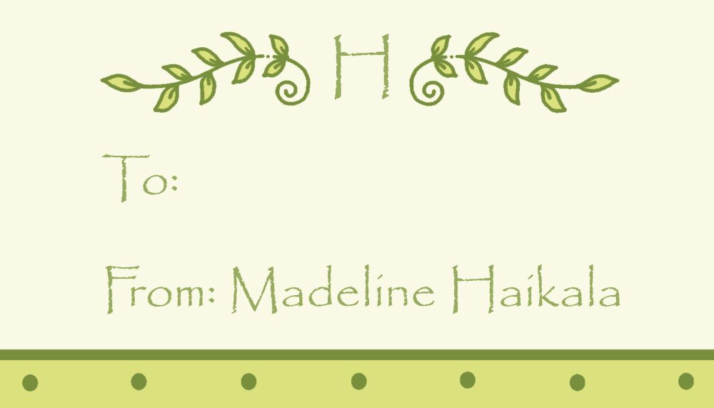 Small Dotted Vine Calling Card