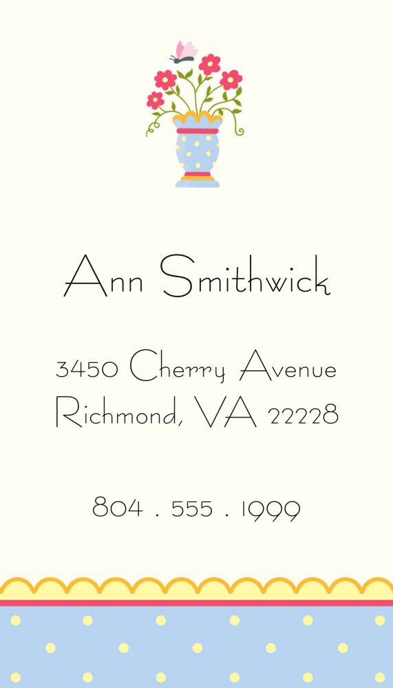 Small Garden Vase Calling Card