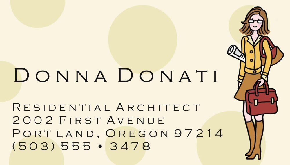 Small Working Girl Calling Card