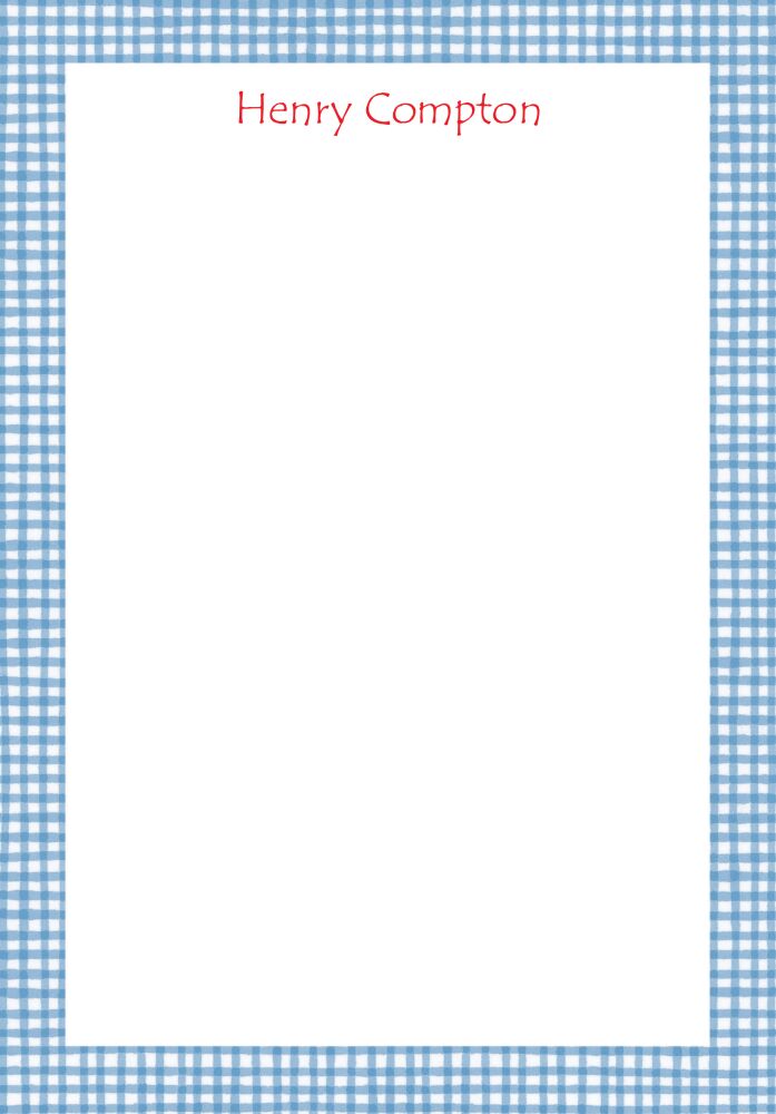 Blue Jay Check Padded Stationery