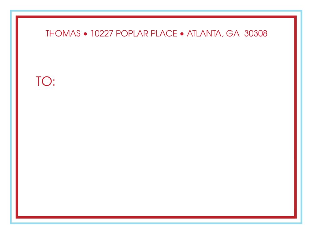 Blue Framed Border Mailing Label